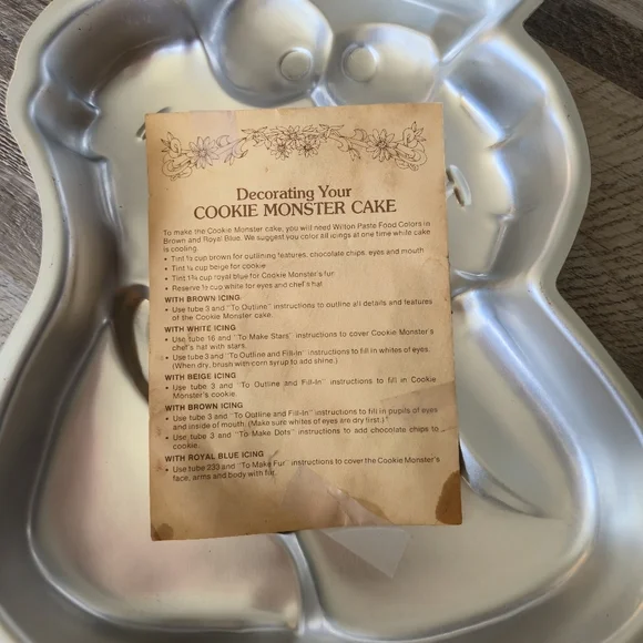 VINTAGE 1977 Wilton Cookie Monster Cake Pan w/ Instructions - #502-7475 - Picture 4 of 5